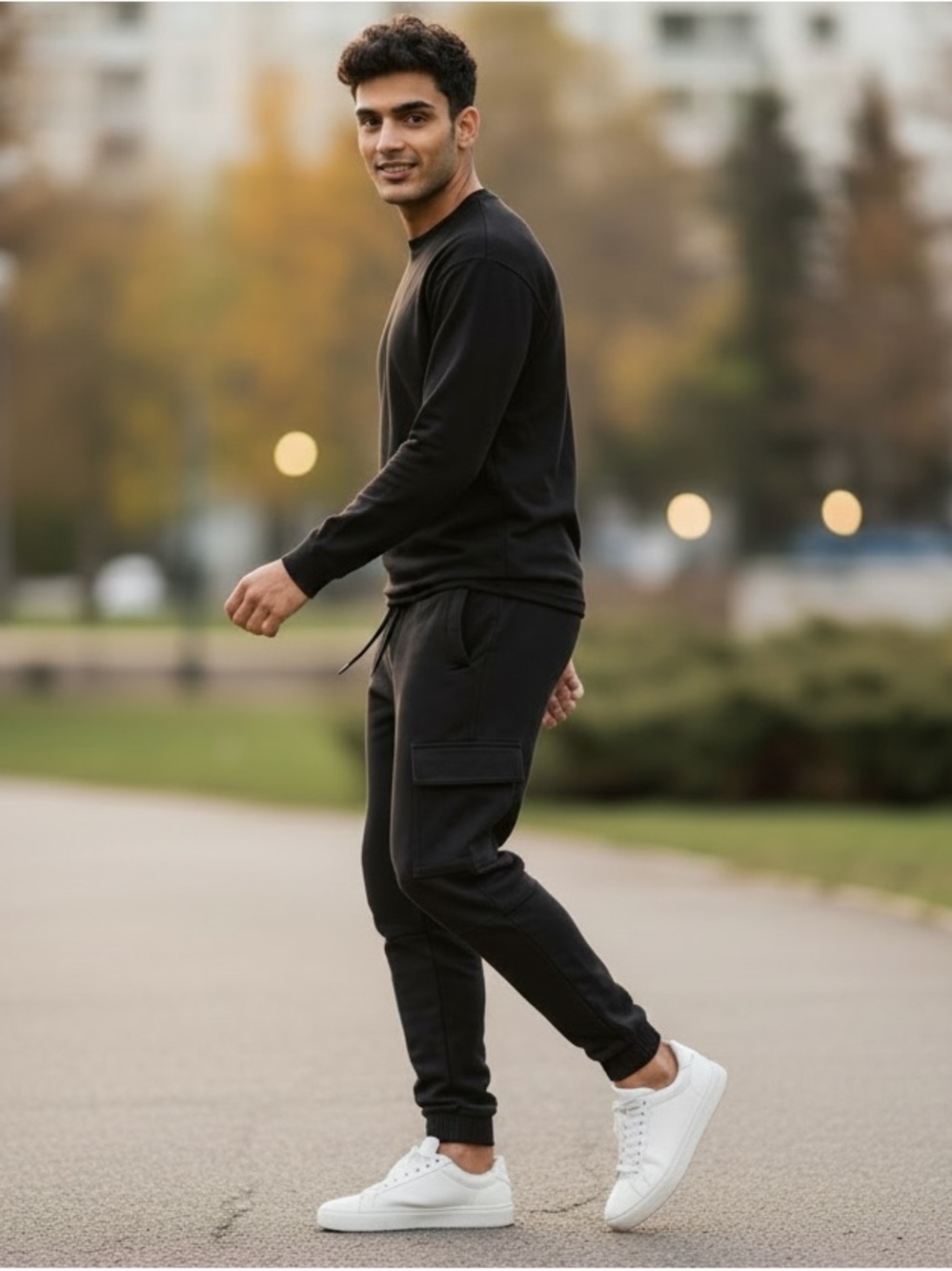 Gymshark Men's Black Cargo Joggers - Slim Athletic Fit‎
